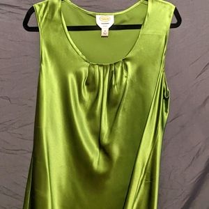 Talbot's pleated neck sleeveless blouse